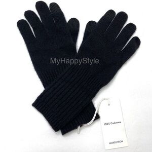 NORDSTROM 100% Cashmere Gloves NEW Black